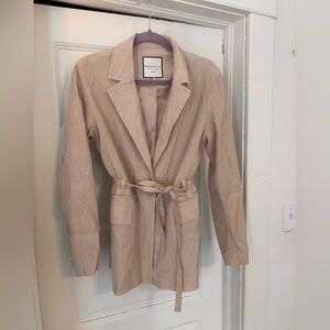 Bagatelle Light Tan Women's Belted Blazer